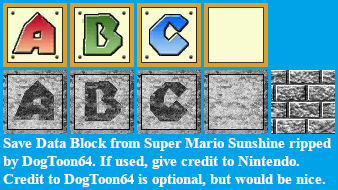 Super Mario Sunshine - Save Data Blocks