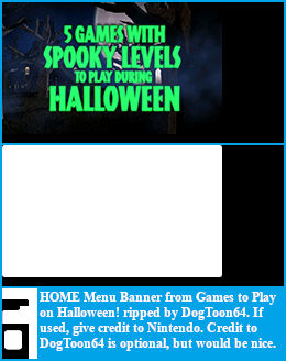 Games to Play on Halloween! - HOME Menu Banner