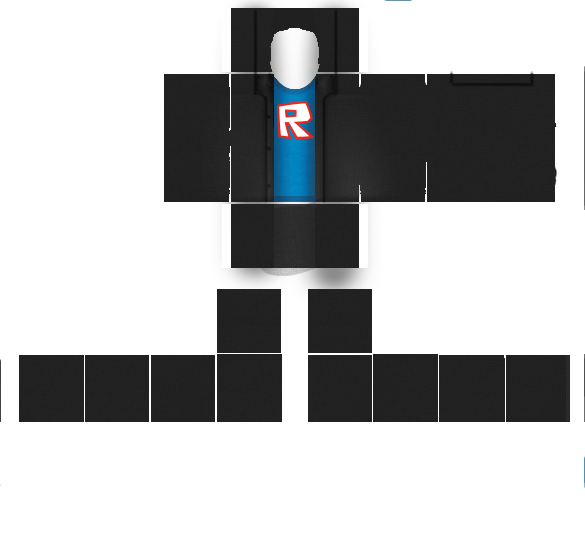 PC / Computer - Roblox - Black Jacket With Blue Shirt - The