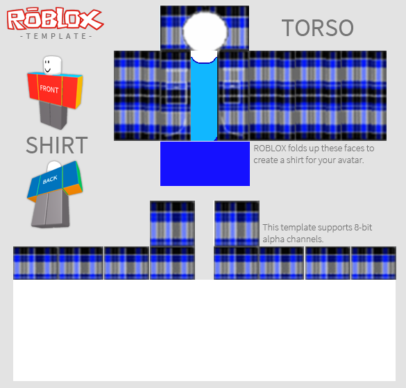 Pc Computer Roblox Blue Plaid Shirt The Textures Resource