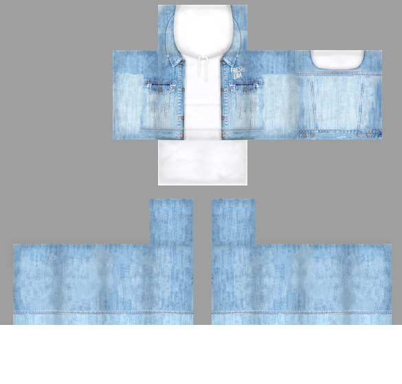 Pc Computer Roblox Denim Jacket With White Hoodie The