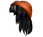 Orange Beanie with Black Hair