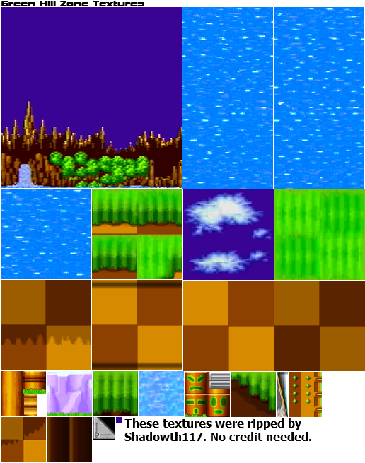 sonic 1 green hill zone sprites