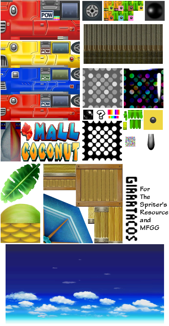 Mario Kart Wii - Coconut Mall Objects