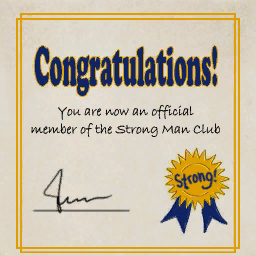 Strong Man Club Certificate