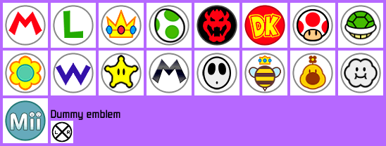 Mario Kart 7 - Character Emblems
