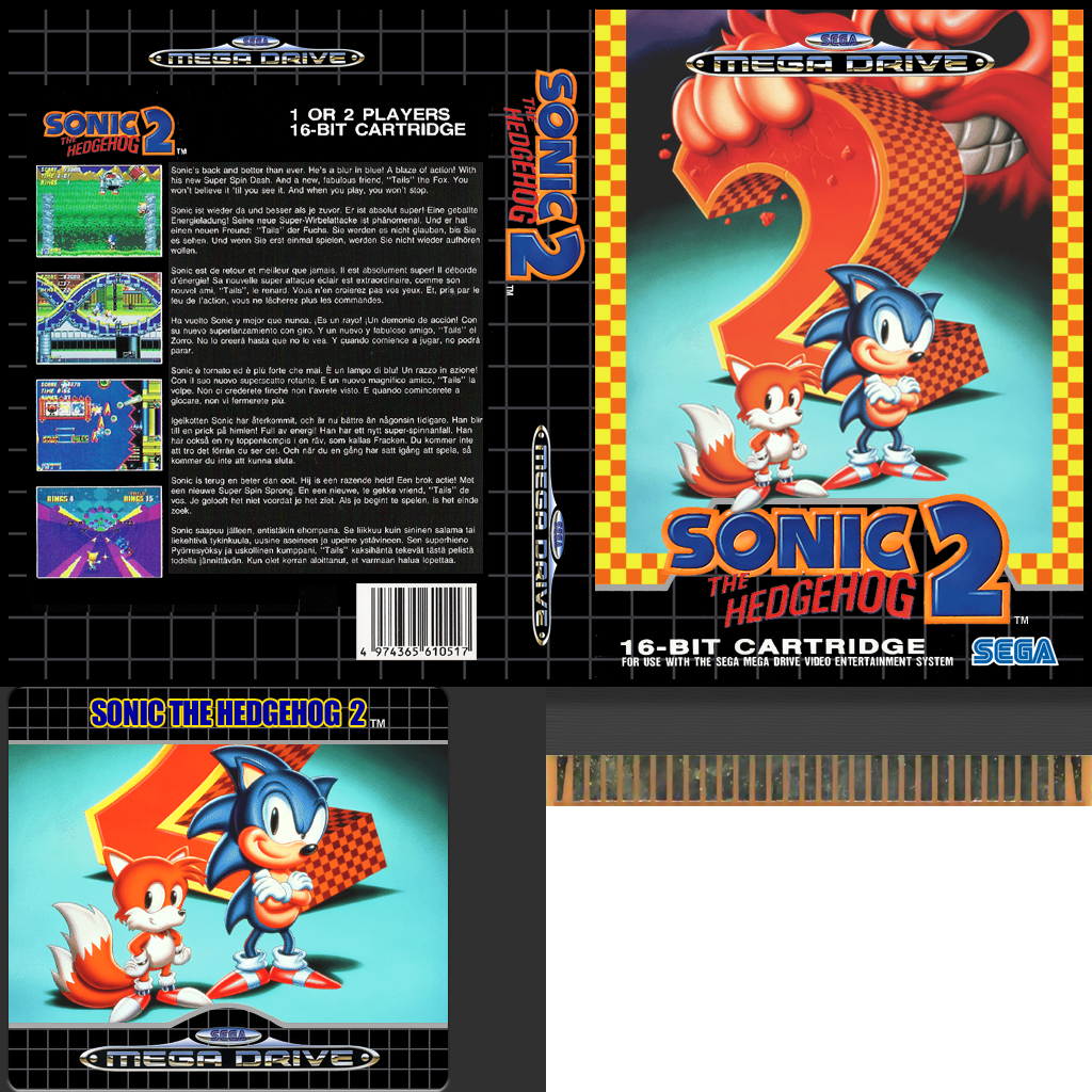 Sonic the Hedgehog 2 - Cartridge & Box (EU)