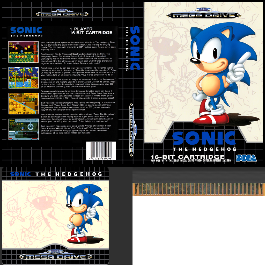Sonic the Hedgehog - Cartridge & Box (EU)