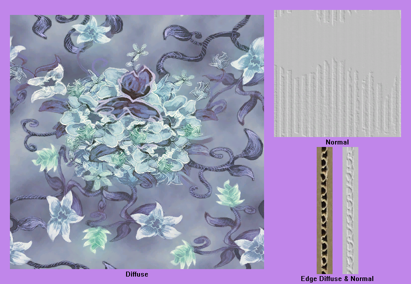 Floral Wallpaper (Blue Tint)