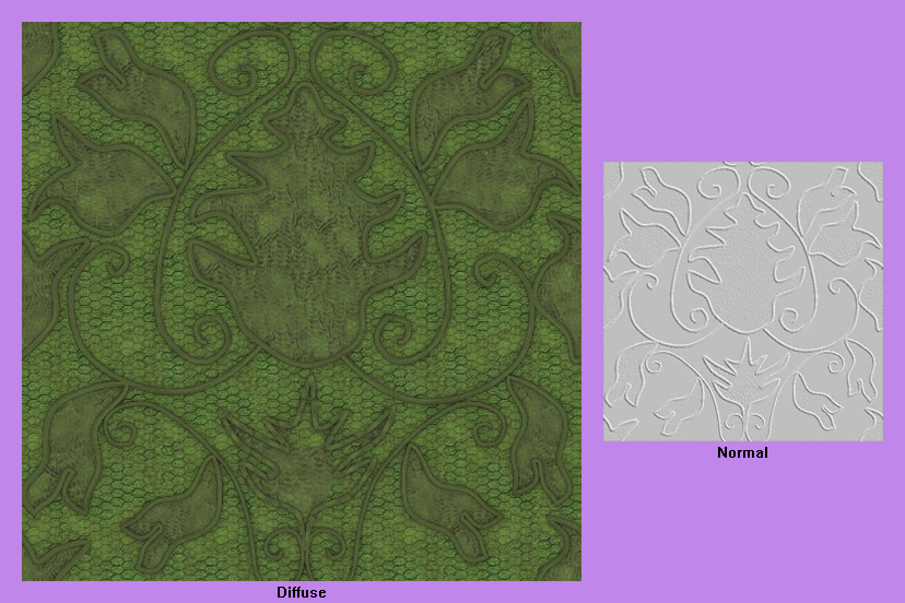 Damask - Green Floral