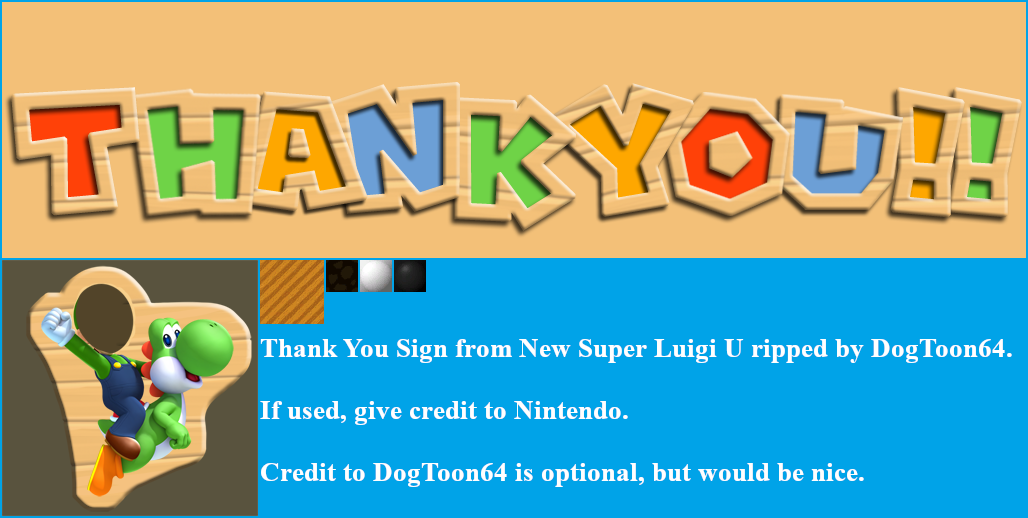 New Super Mario Bros. U / New Super Luigi U - Thank You Sign