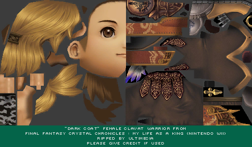 Final Fantasy Crystal Chronicles: My Life as a King - Clavat - Female - Warrior