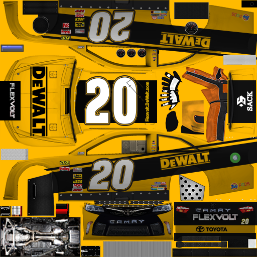 NASCAR RaceView Mobile - #20 DeWalt Flexvolt Toyota Alt.