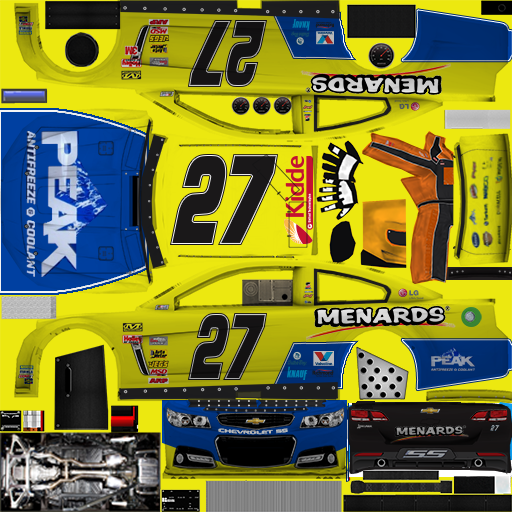 NASCAR RaceView Mobile - #27 Menards/Peak Chevrolet