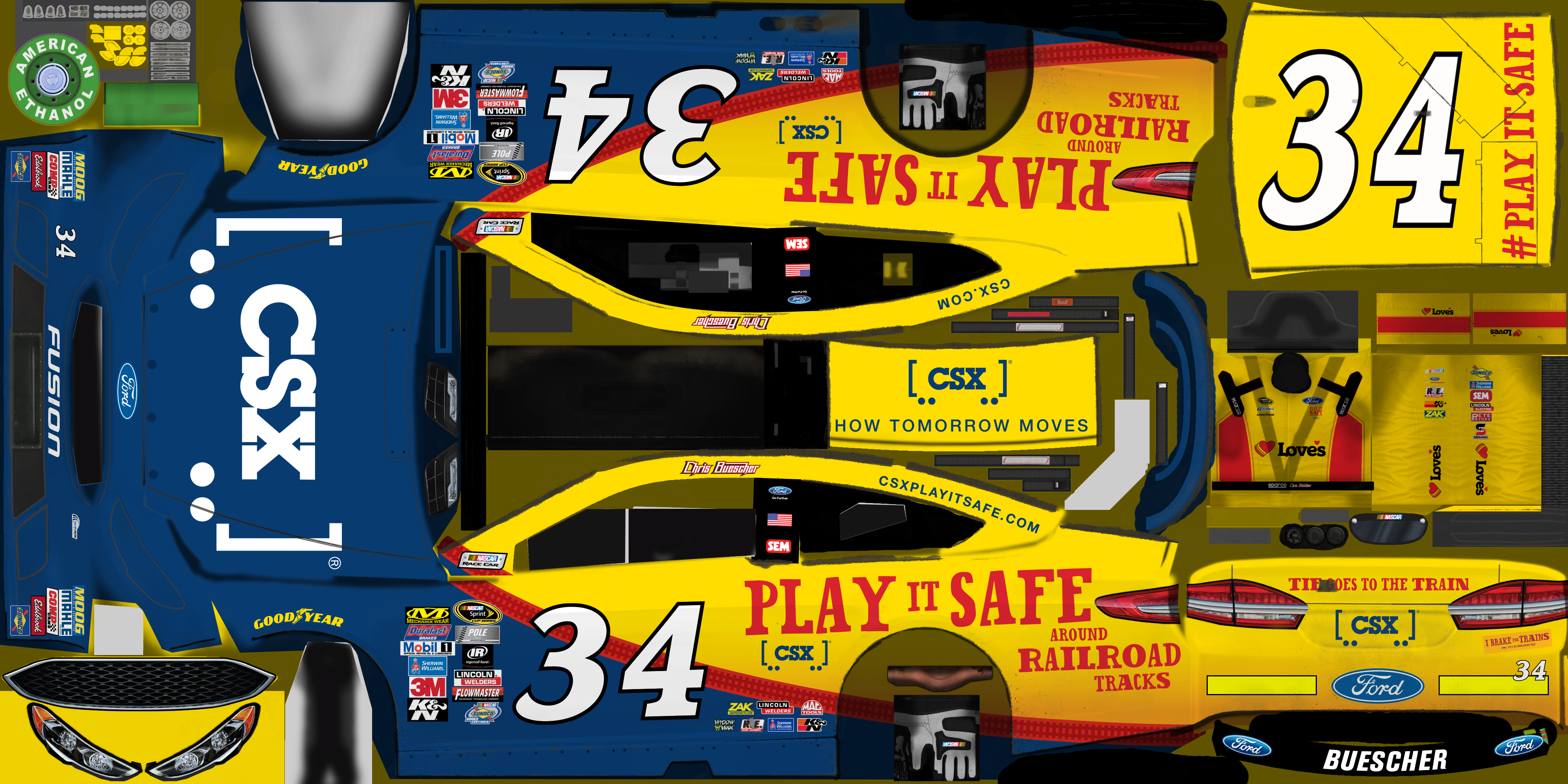 NASCAR Heat Evolution - #34 Chris Buescher (CSX)
