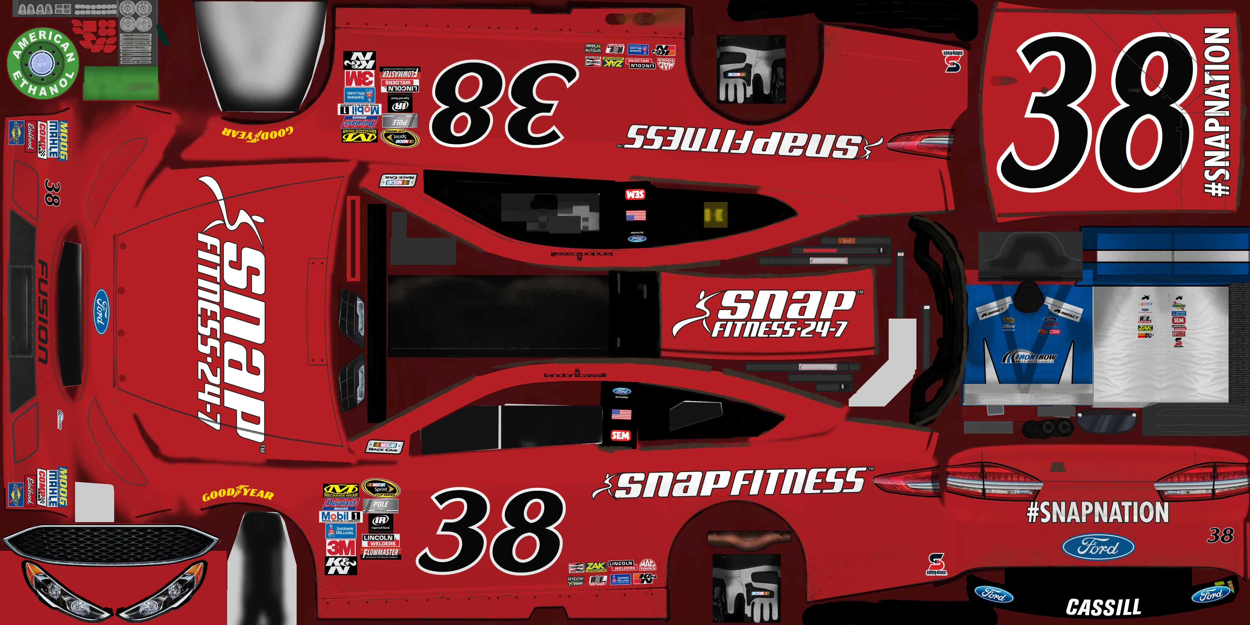 NASCAR Heat Evolution - #38 Landon Cassill (Snap Fitness)