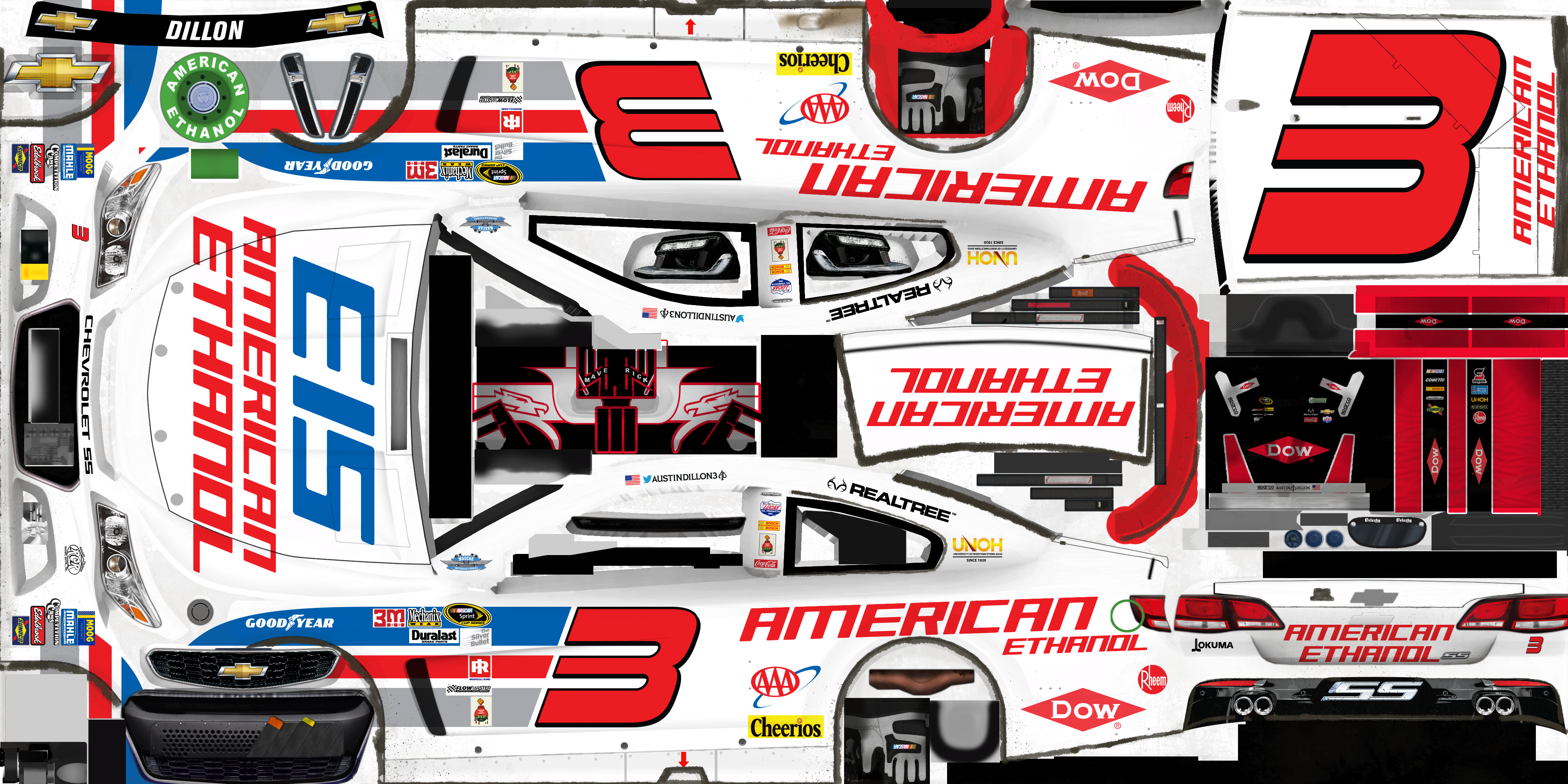 #3 Austin Dillon (American Ethanol Throwback)