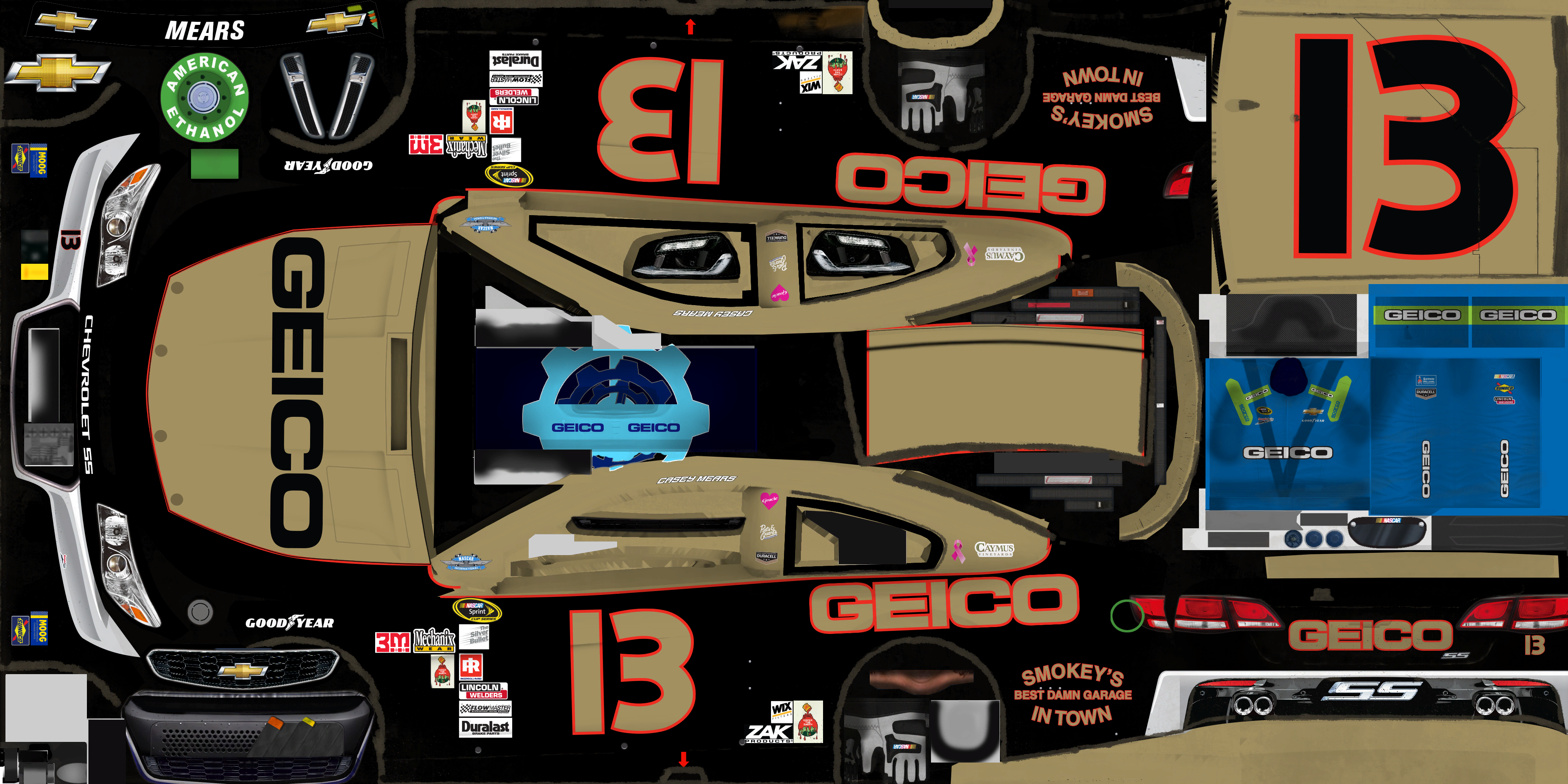 NASCAR Heat Evolution - #13 Casey Mears (GEICO Throwback)
