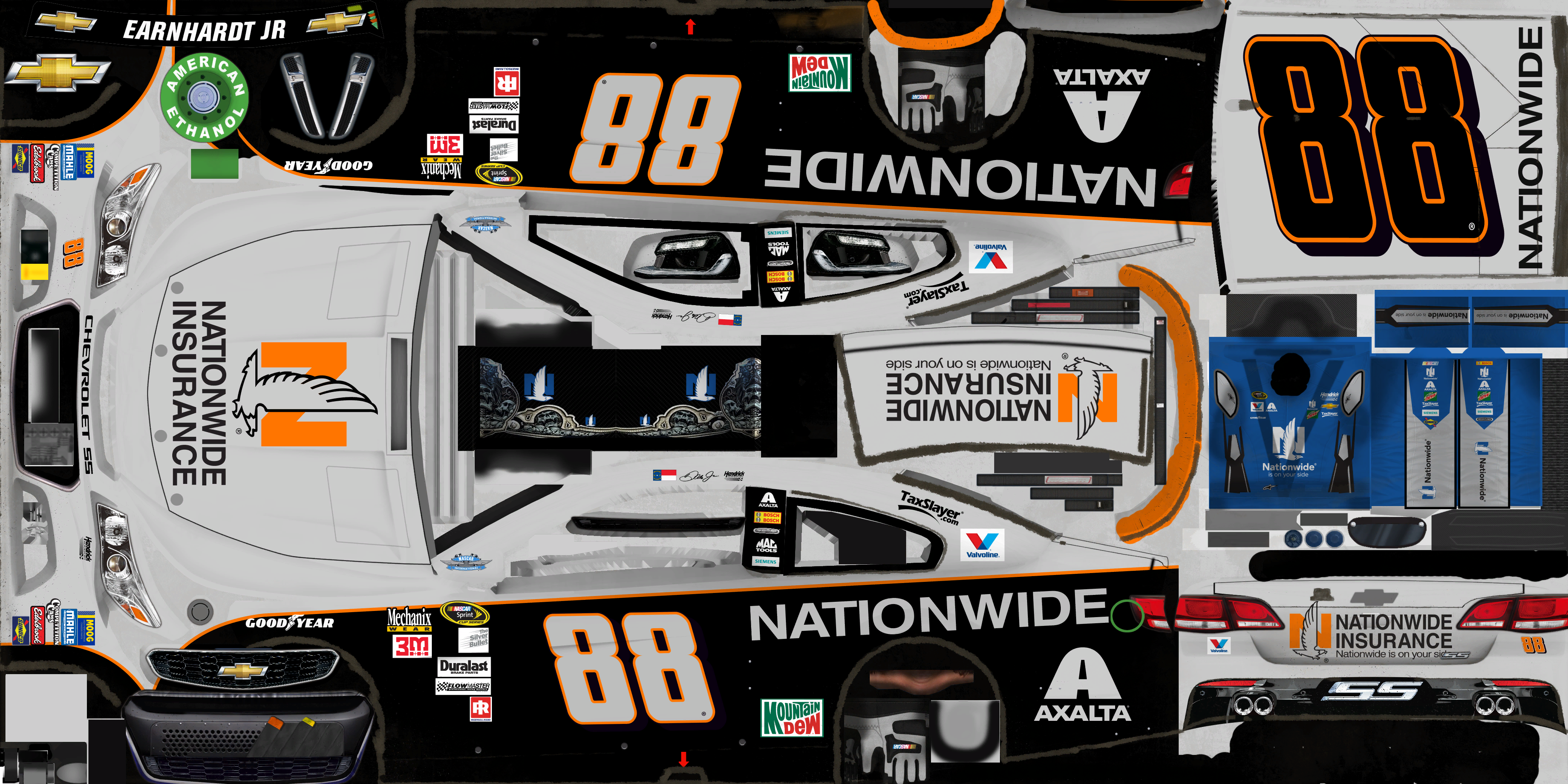 #88 Dale Earnhardt Jr. (Nationwide Throwback)