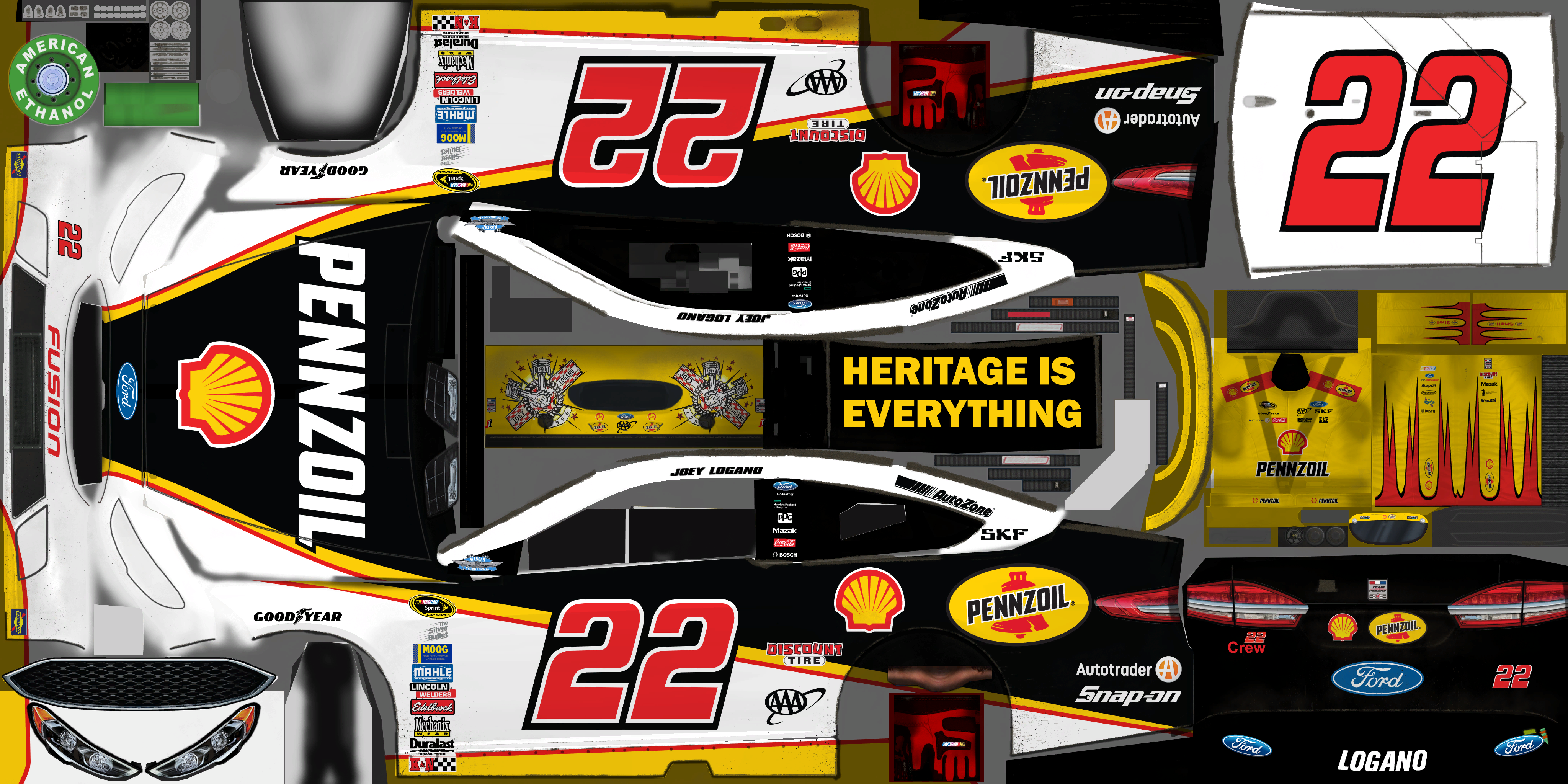 NASCAR Heat Evolution - #22 Joey Logano (Shell/Pennzoil Throwback)