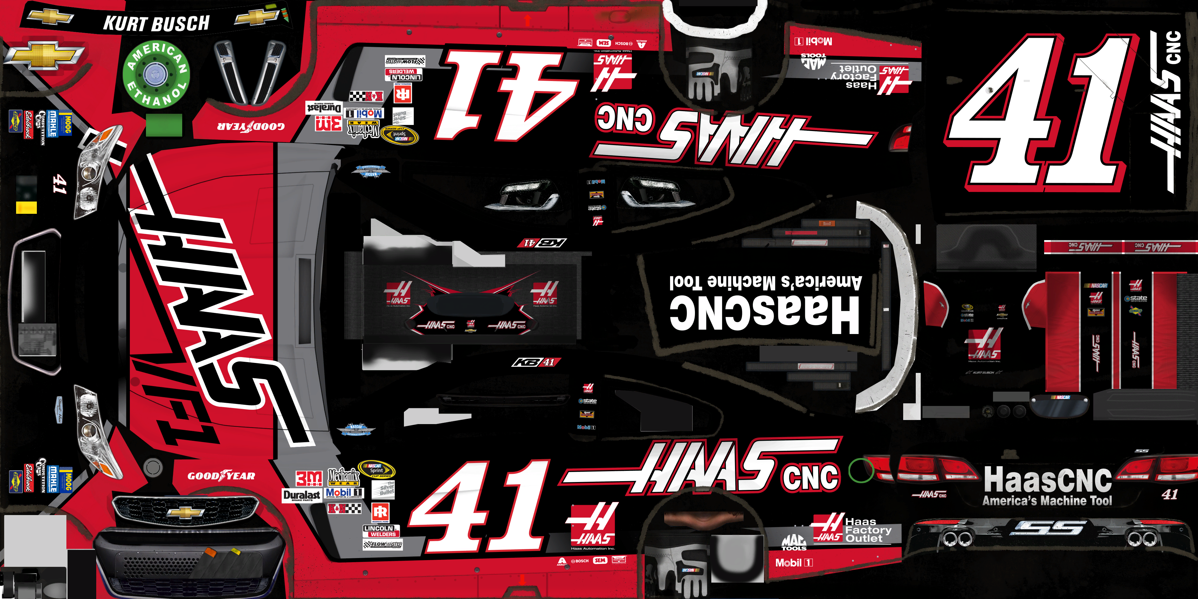 #41 Kurt Busch (Haas VF1 Throwback)