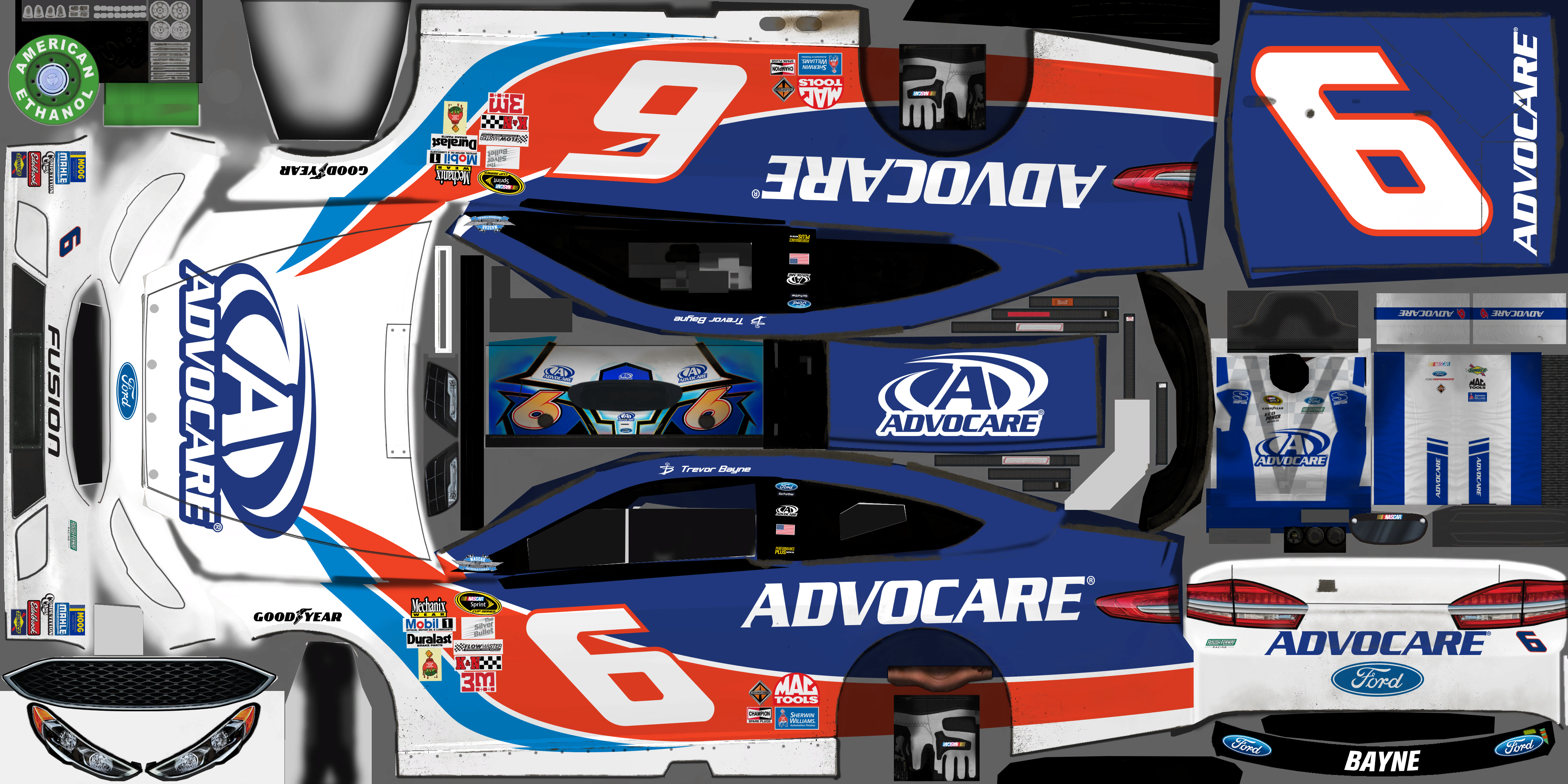 #6 Trevor Bayne (Advocare Throwback)