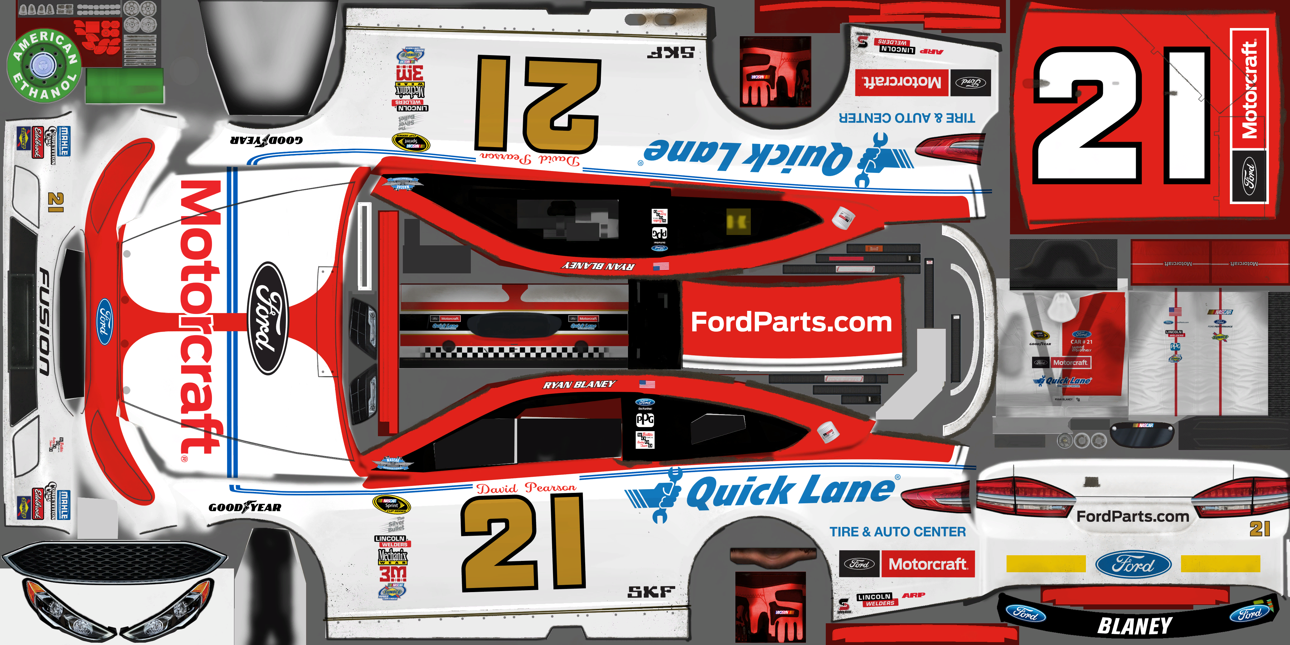 #21 Ryan Blaney (Motorcraft Throwback)