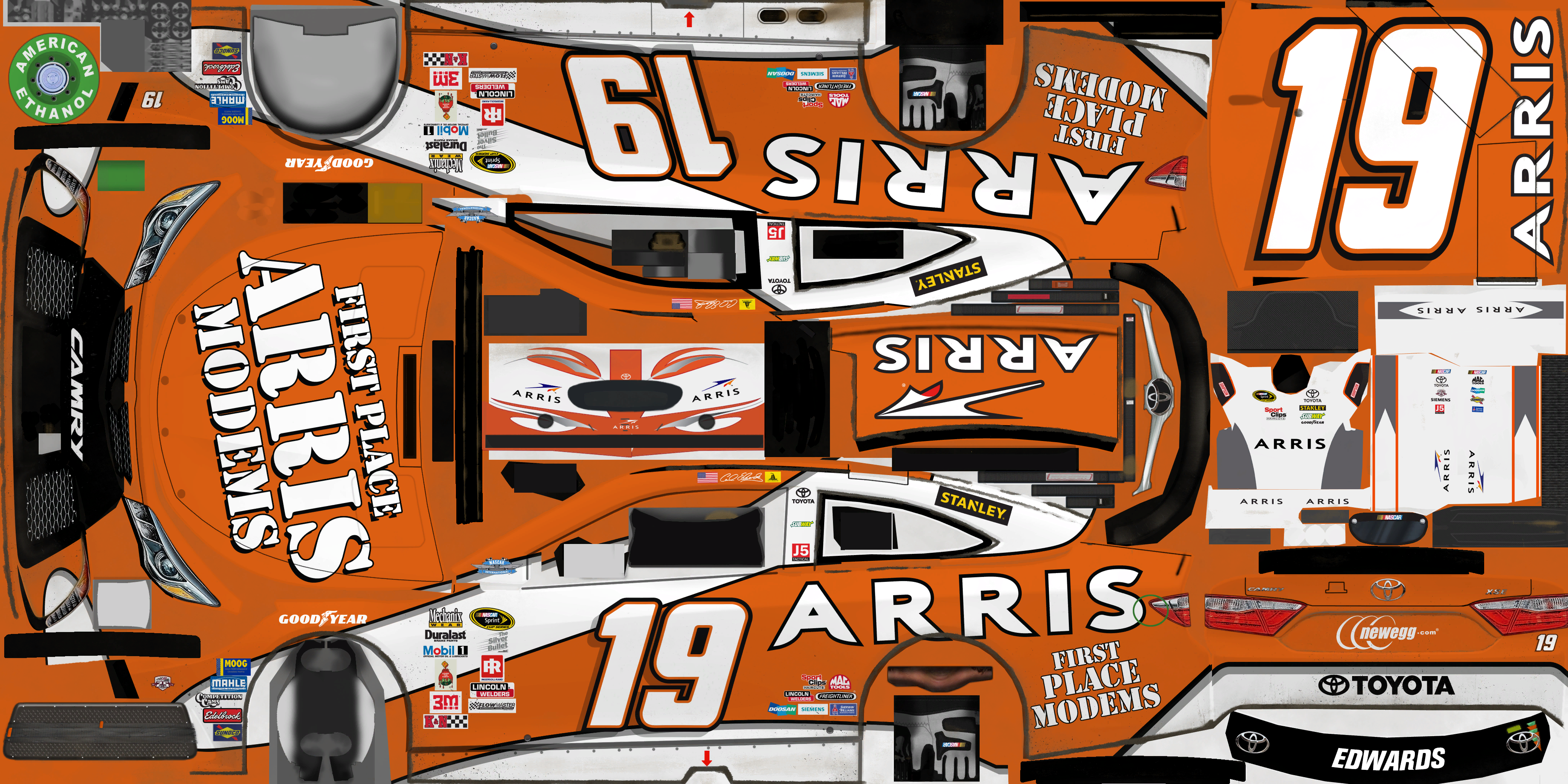 #19 Carl Edwards (ARRIS Throwback)