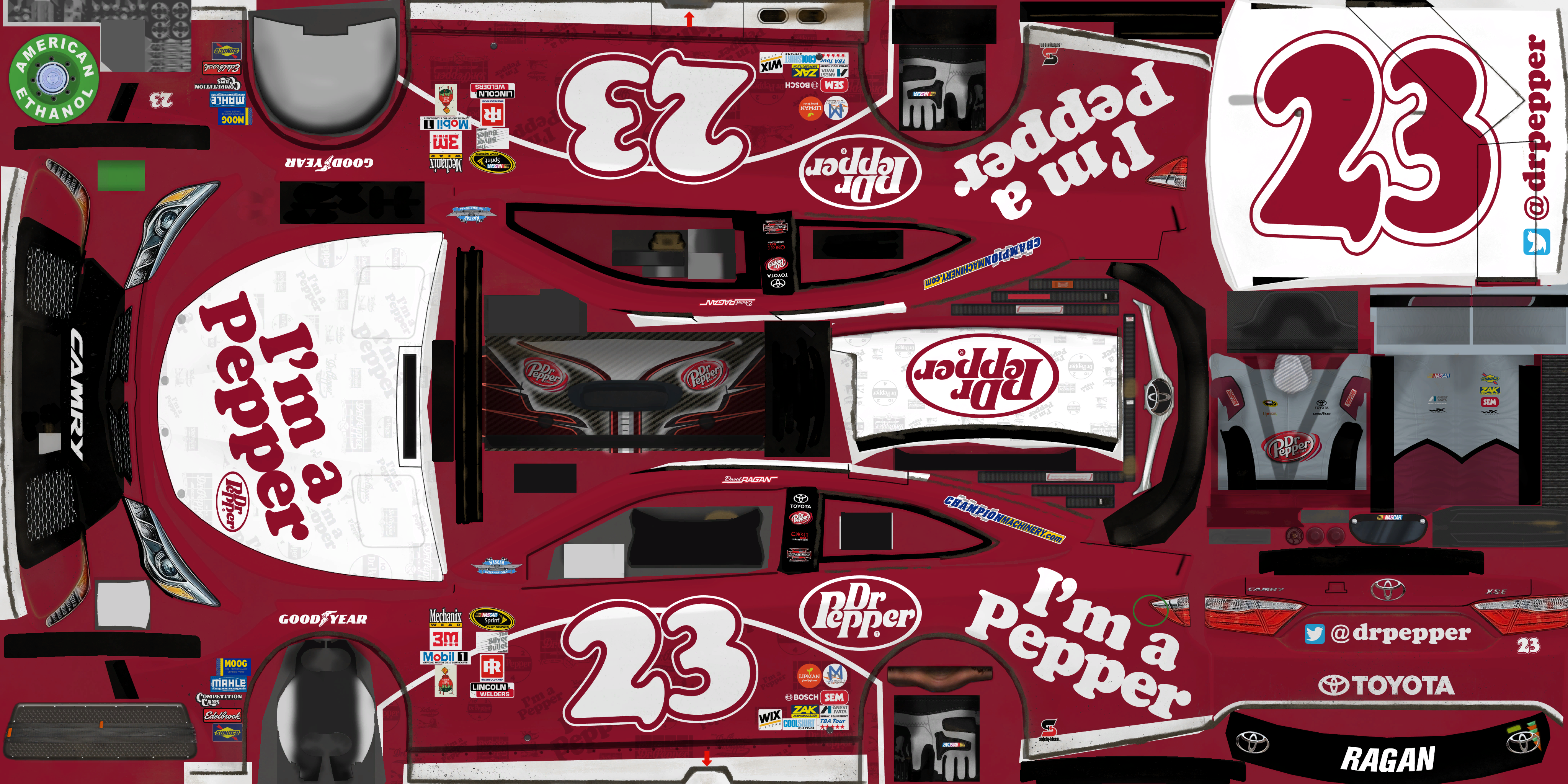 #23 David Ragan (Dr Pepper Throwback)