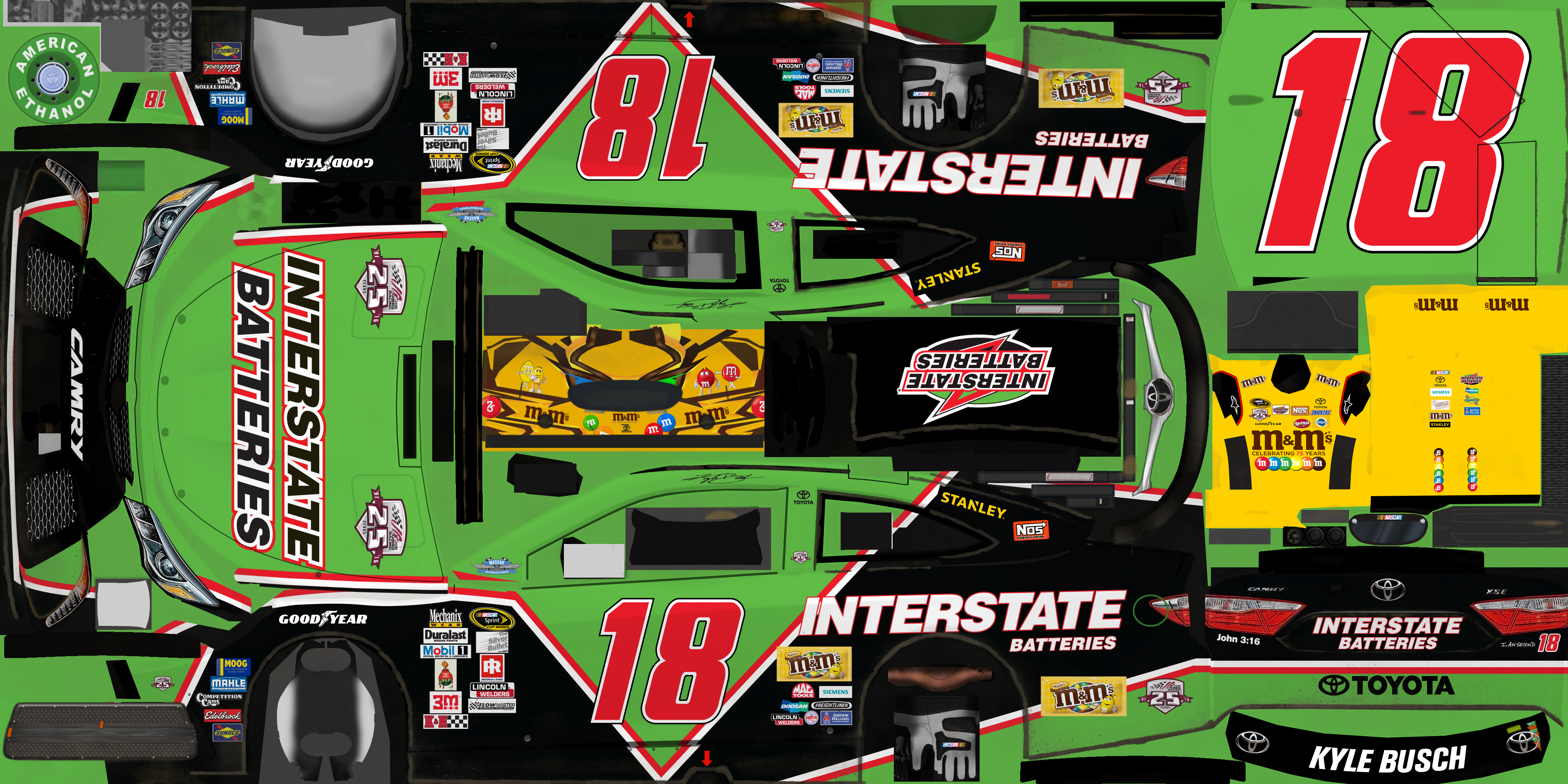 #18 Kyle Busch (Interstate Batteries Throwback)