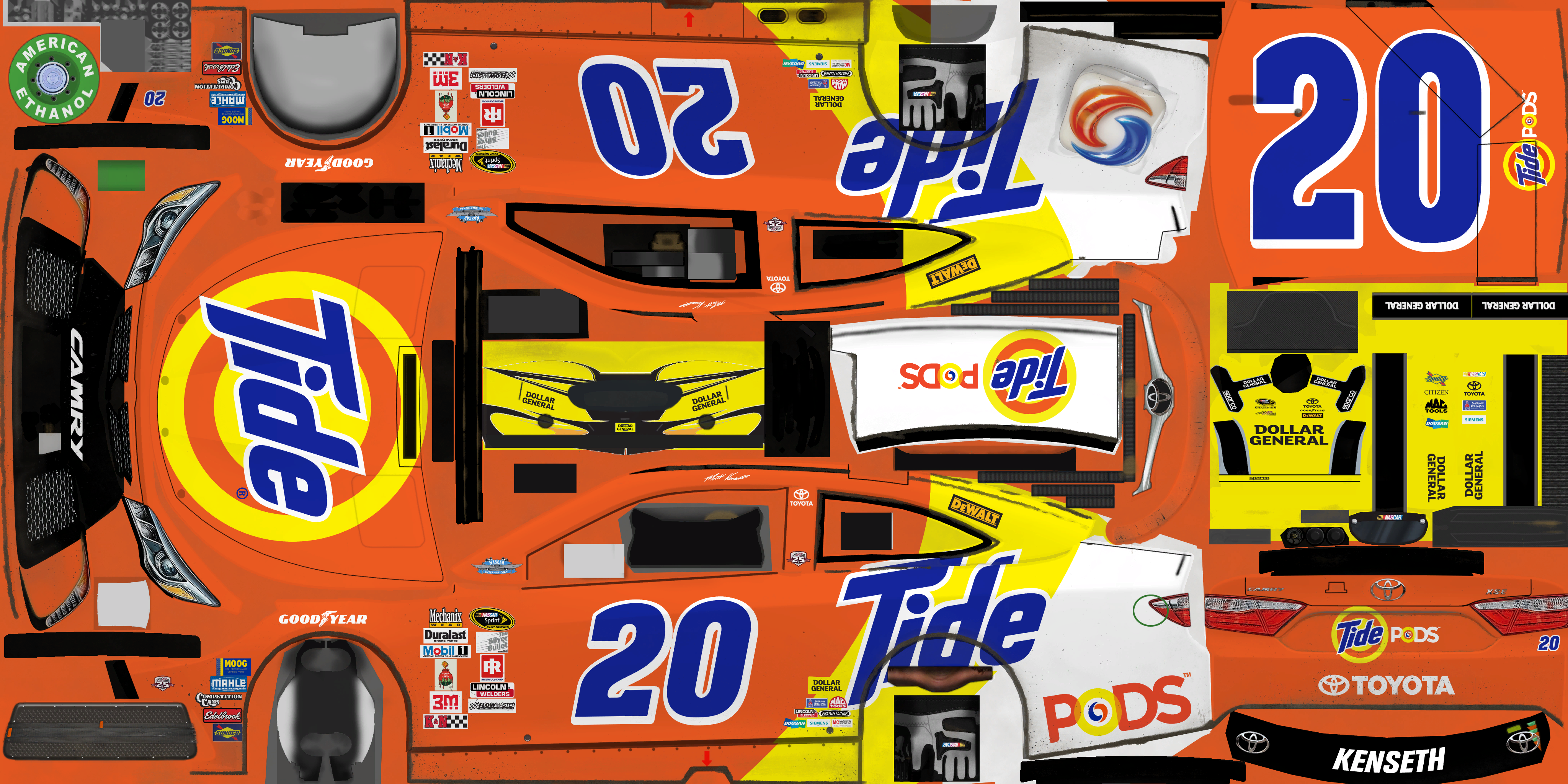 #20 Matt Kenseth (Tide Throwback)