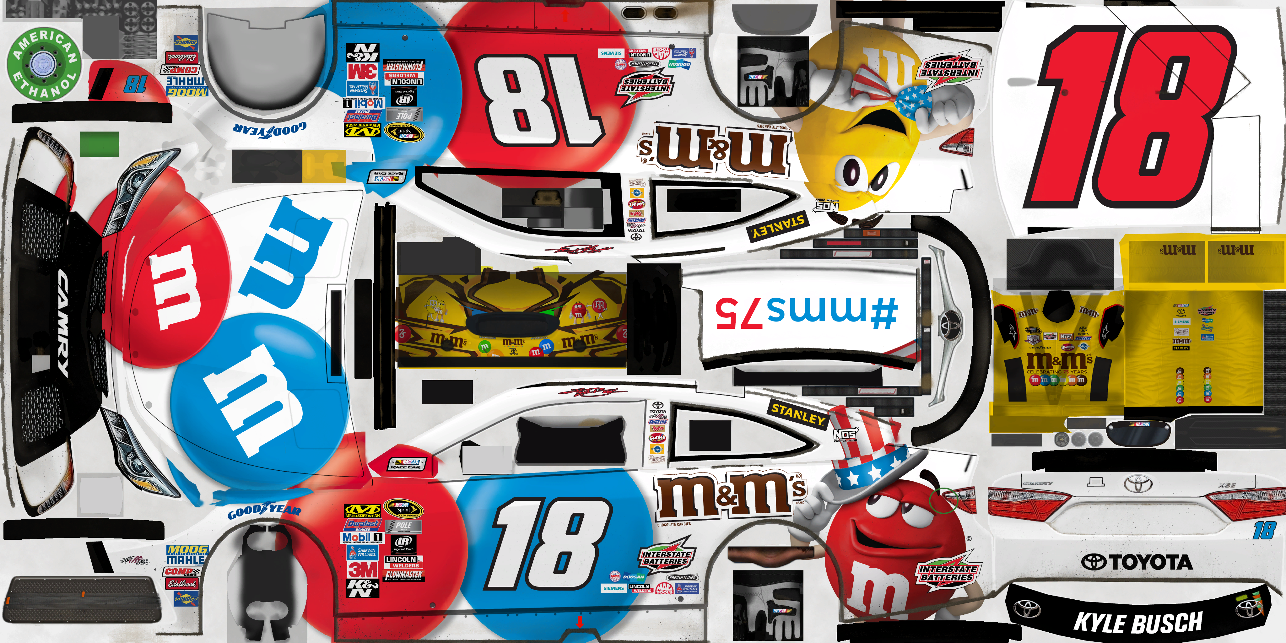 NASCAR Heat Evolution - #18 Kyle Busch (M&M'S Red White and Blue)