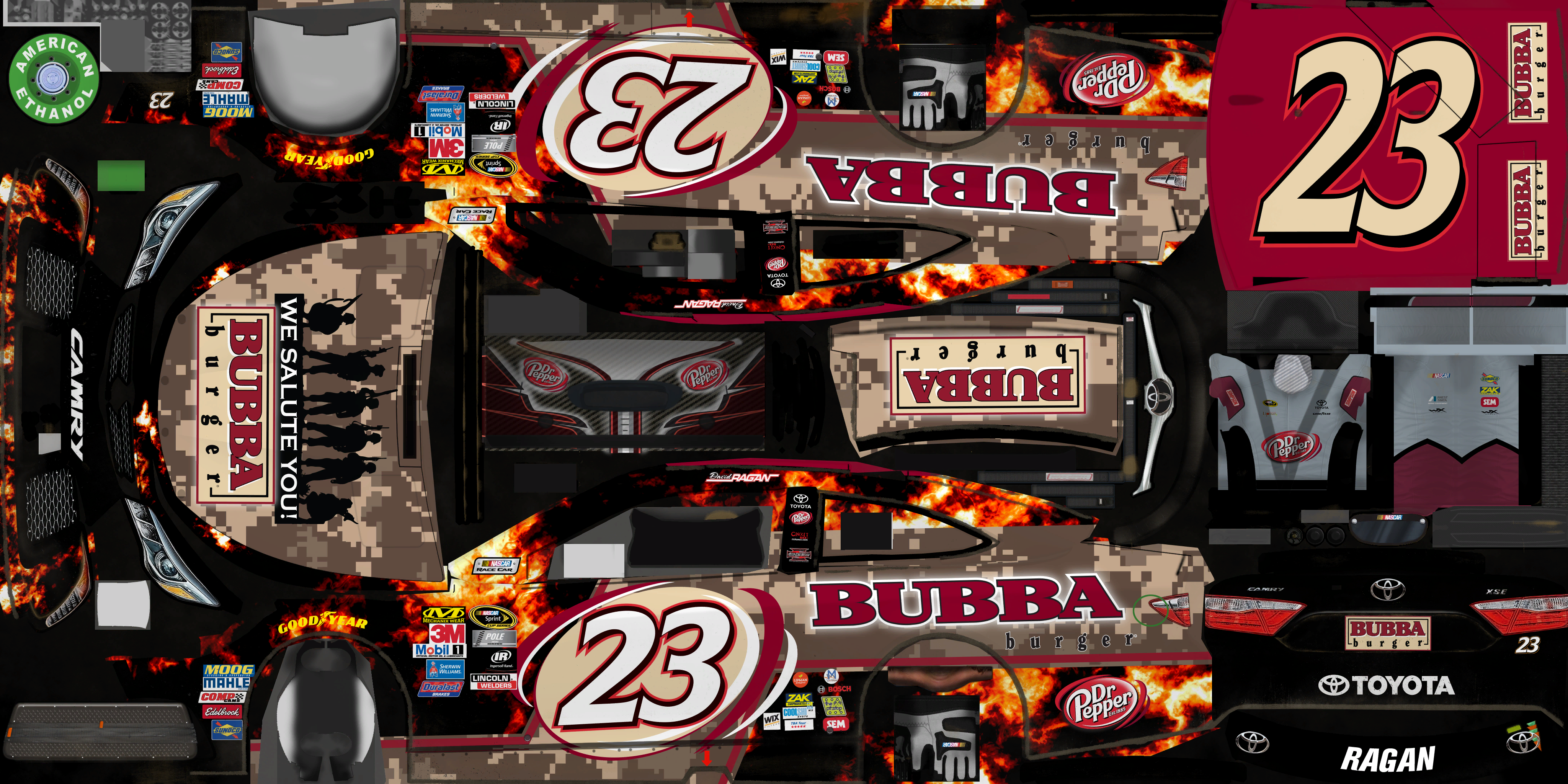 NASCAR Heat Evolution - #23 David Ragan (BUBBA Burger)