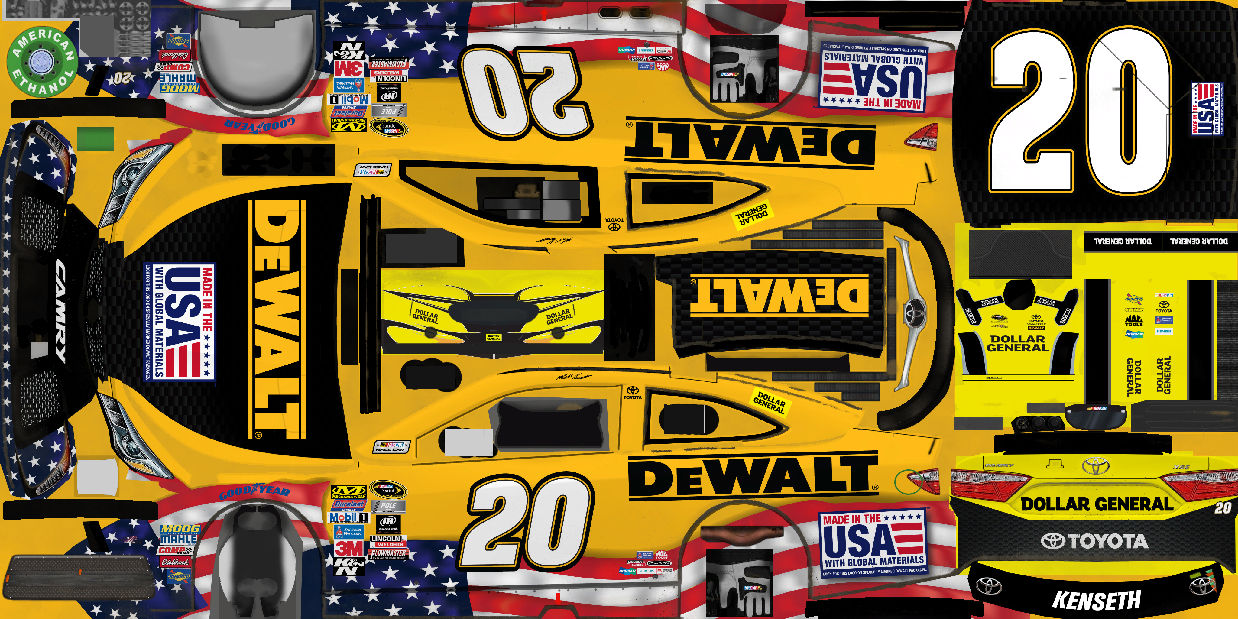 #20 Matt Kenseth (DEWALT American Pride)