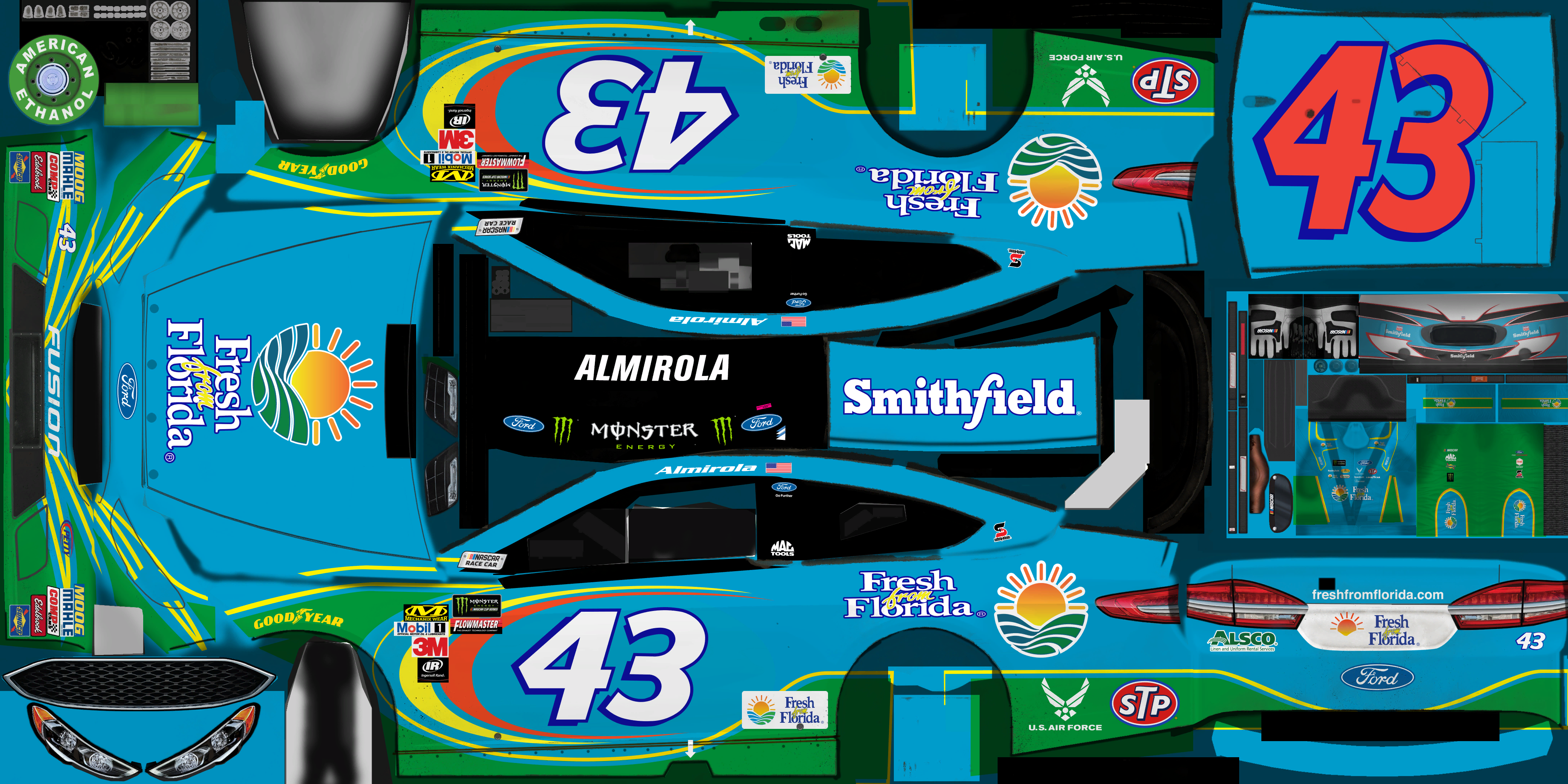 #43 Aric Almirola (Talladega)